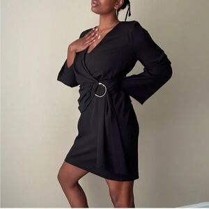 Elegant Black Wrap Dress